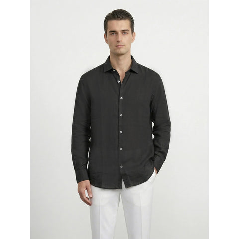 Black Irish Linen Oversized Shirt | Montivo Pakistan