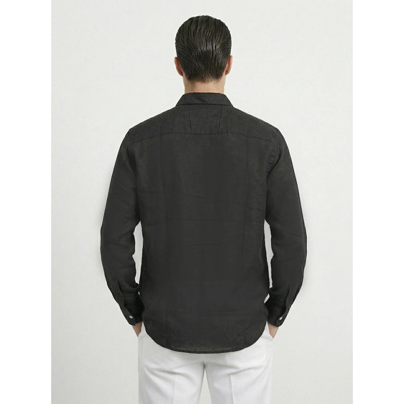 Black Irish Linen Oversized Shirt | Montivo Pakistan