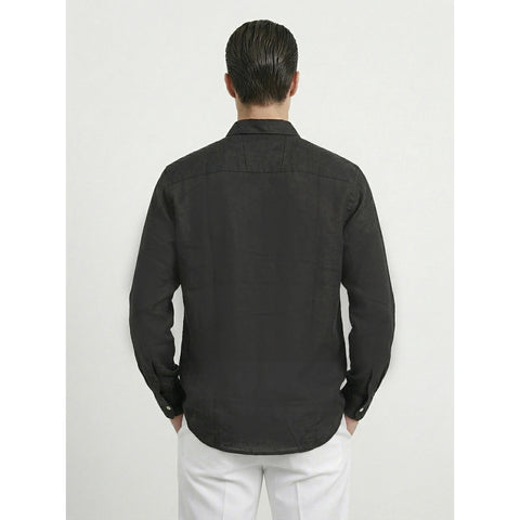 Black Irish Linen Oversized Shirt | Montivo Pakistan