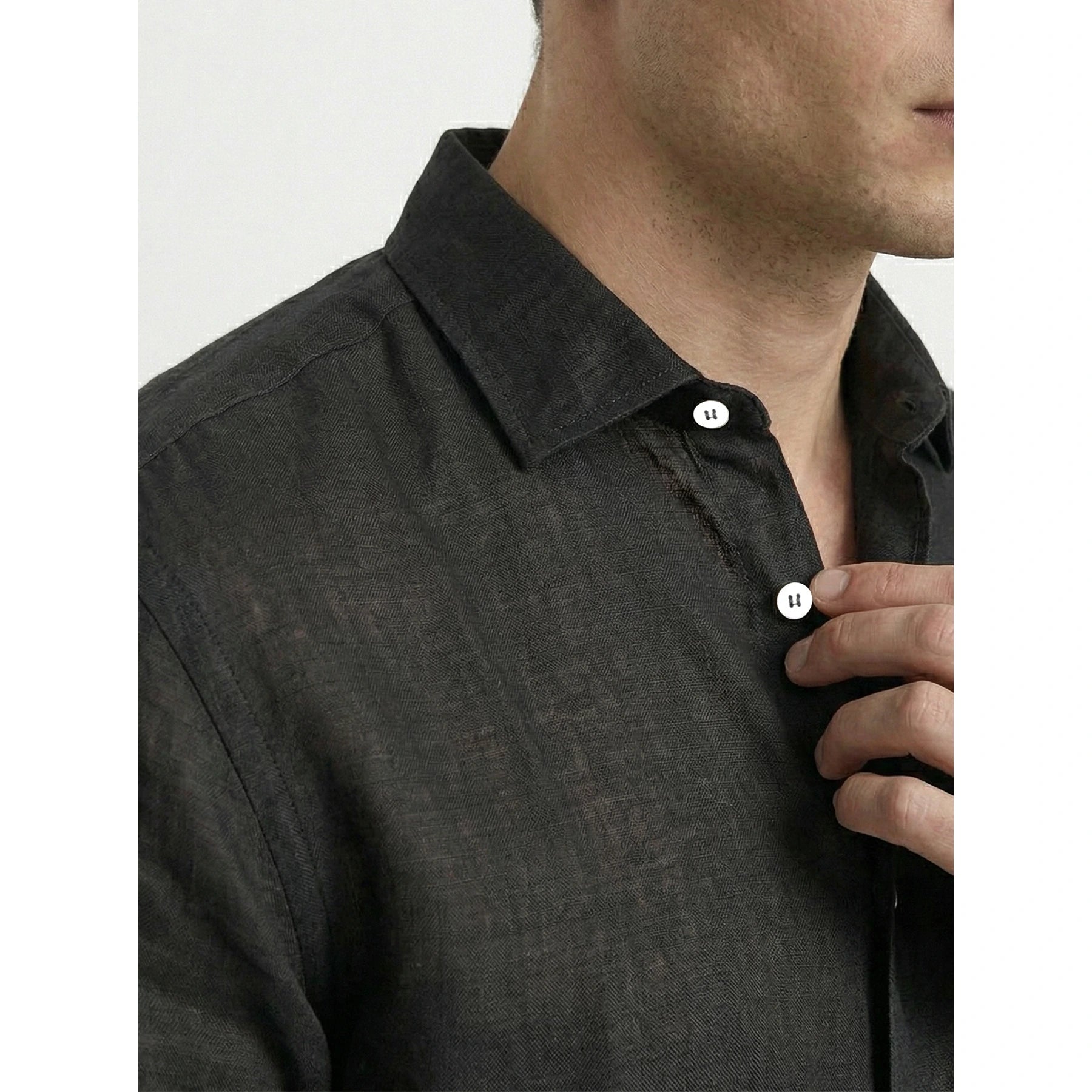 Black Irish Linen Oversized Shirt | Montivo Pakistan