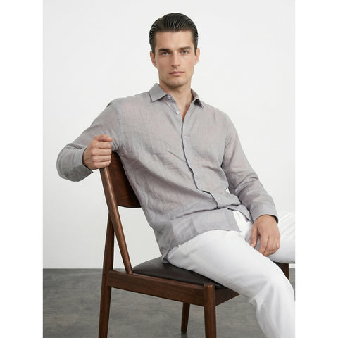 Grey Irish Linen Oversized Shirt | Montivo Pakistan