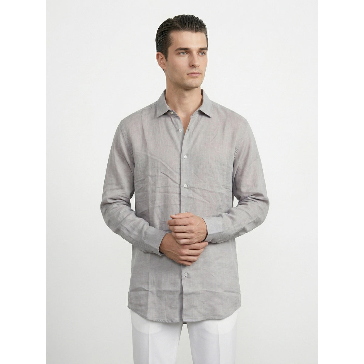 Grey Irish Linen Oversized Shirt | Montivo Pakistan
