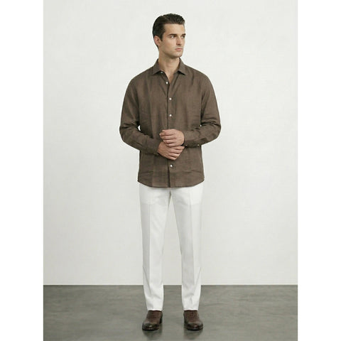 Brown Irish Linen Oversized Shirt | Montivo Pakistan