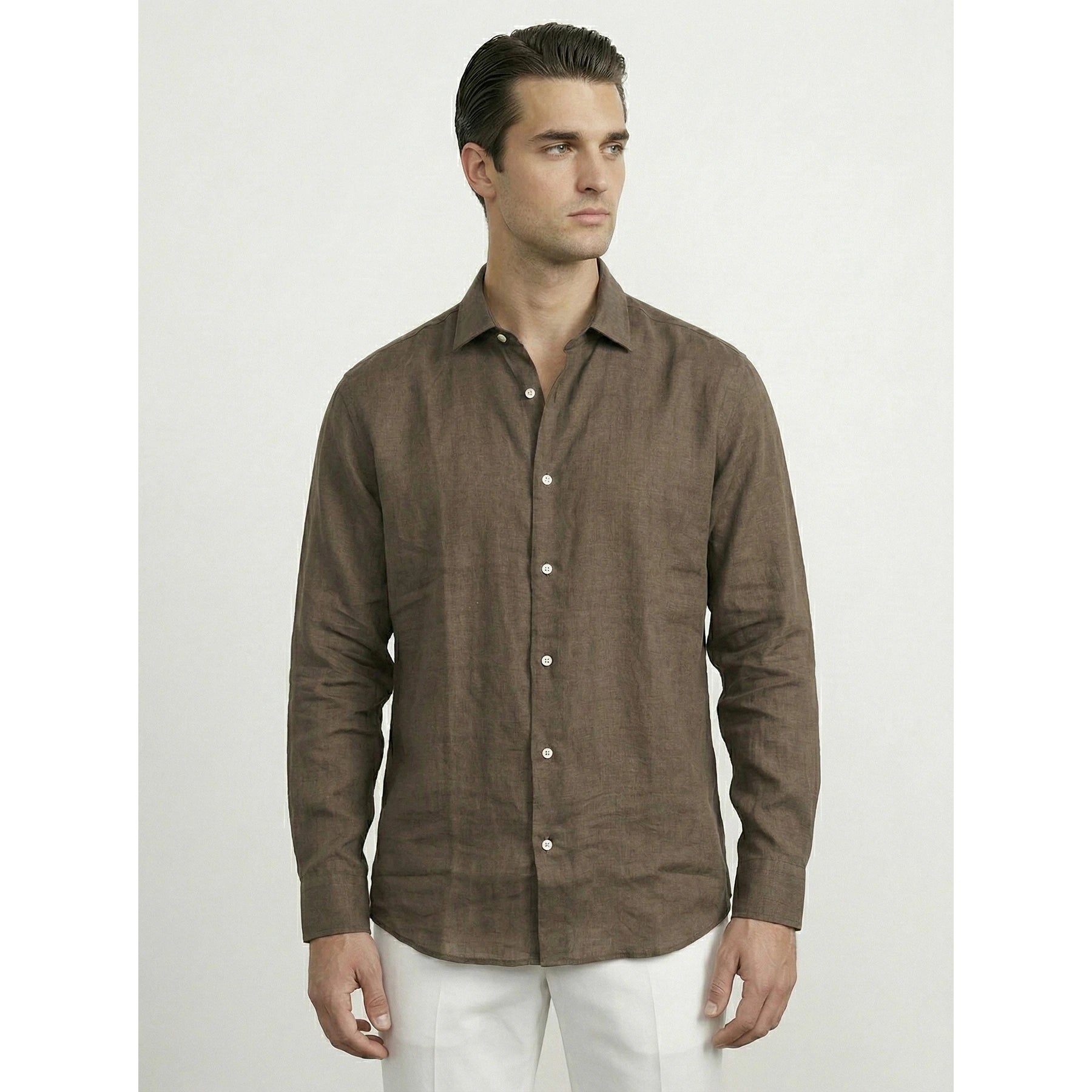 Brown Irish Linen Oversized Shirt | Montivo Pakistan