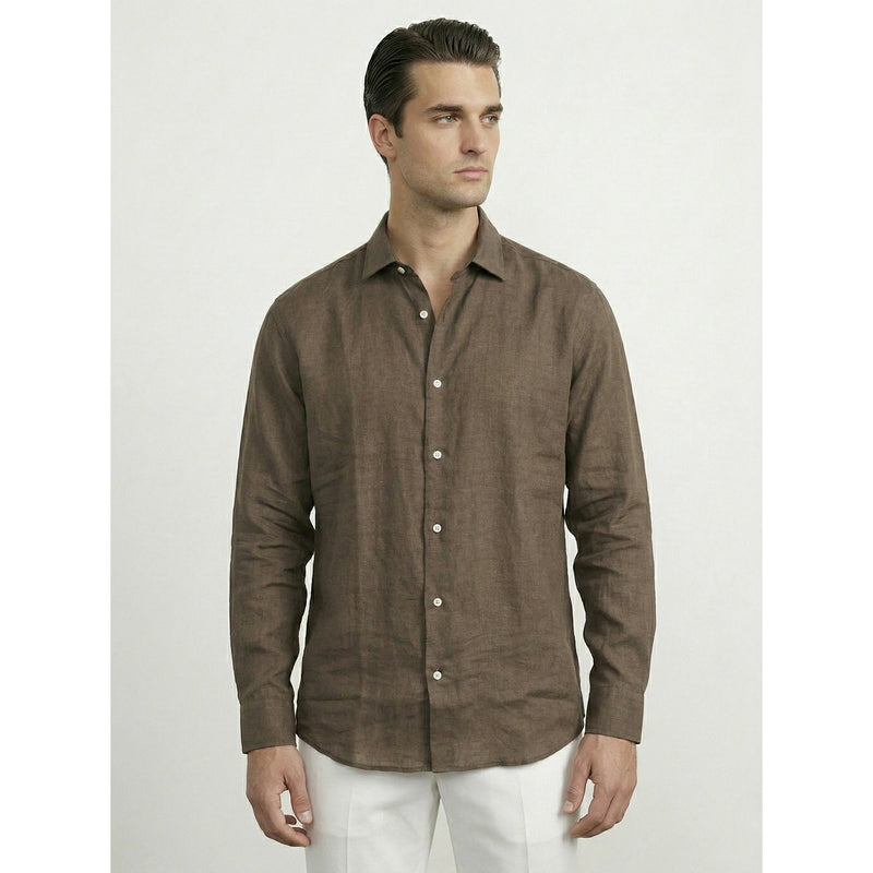 Brown Irish Linen Oversized Shirt | Montivo Pakistan