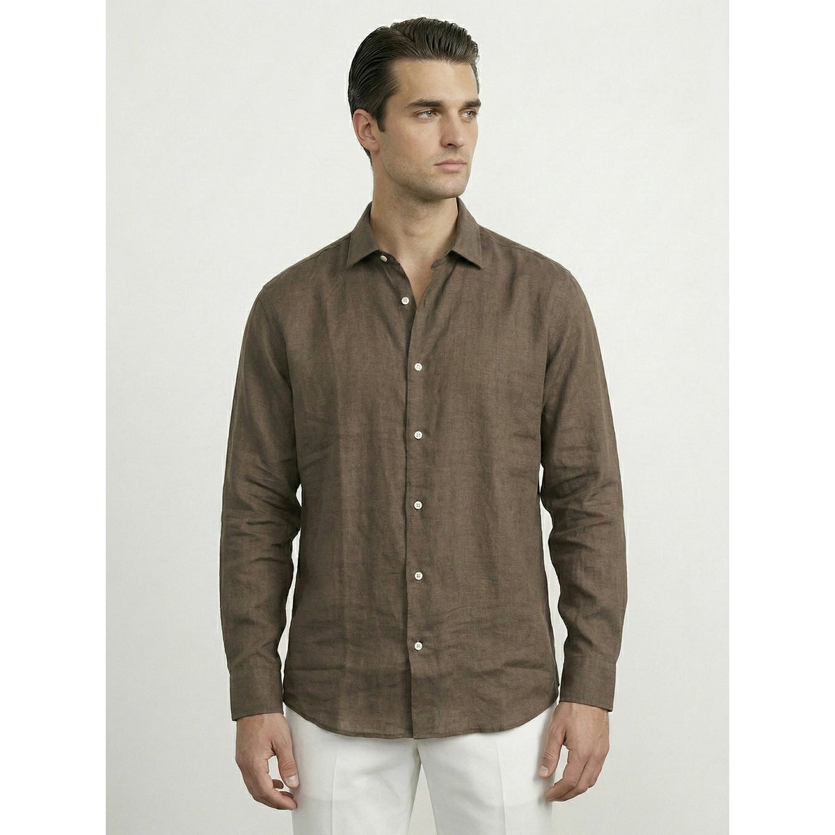 Brown Irish Linen Oversized Shirt | Montivo Pakistan