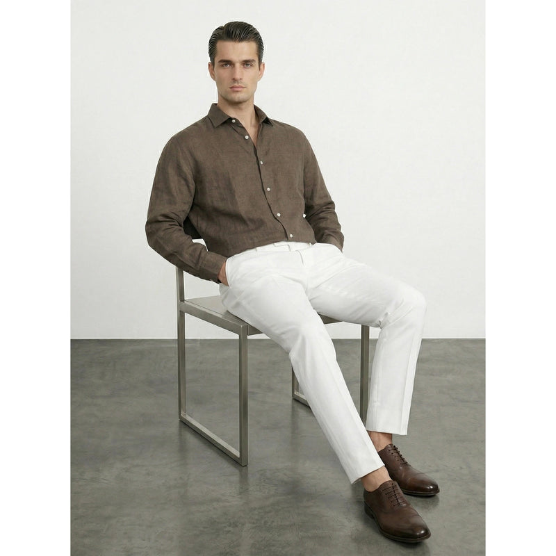 Brown Irish Linen Oversized Shirt | Montivo Pakistan