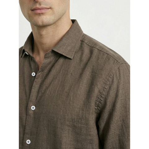 Brown Irish Linen Oversized Shirt | Montivo Pakistan