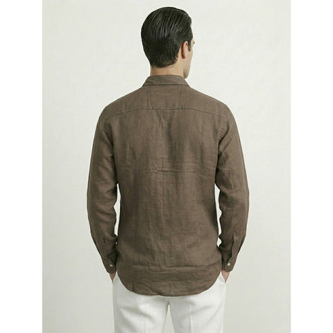 Brown Irish Linen Oversized Shirt | Montivo Pakistan