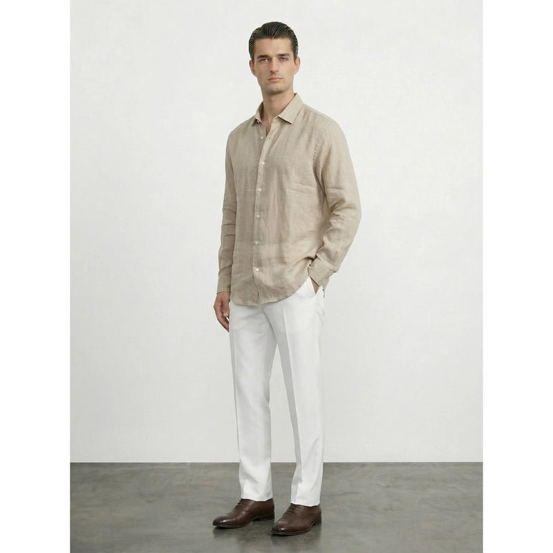 Beige Irish Linen Oversized Shirt | Montivo Pakistan