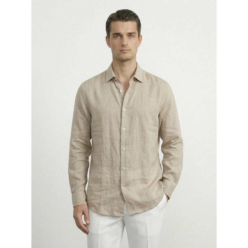 Beige Irish Linen Oversized Shirt | Montivo Pakistan