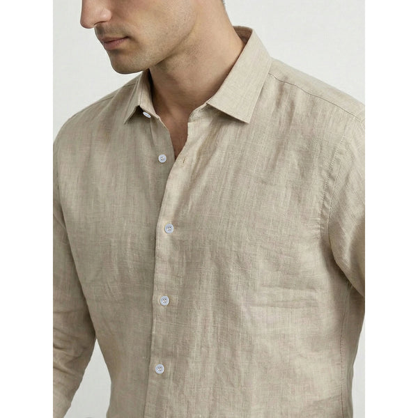 Beige Irish Linen Oversized Shirt | Montivo Pakistan