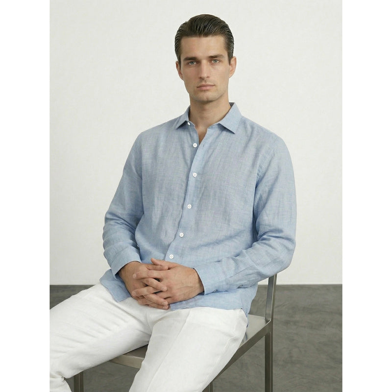 Light Blue Irish Linen Oversized Shirt | Montivo Pakistan