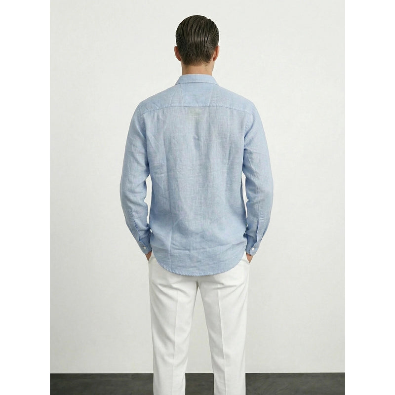 Light Blue Irish Linen Oversized Shirt | Montivo Pakistan