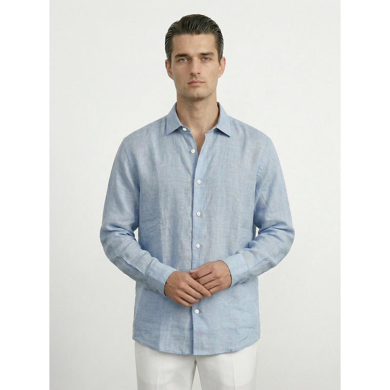 Light Blue Irish Linen Oversized Shirt | Montivo Pakistan