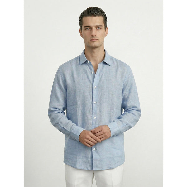 Light Blue Irish Linen Oversized Shirt | Montivo Pakistan