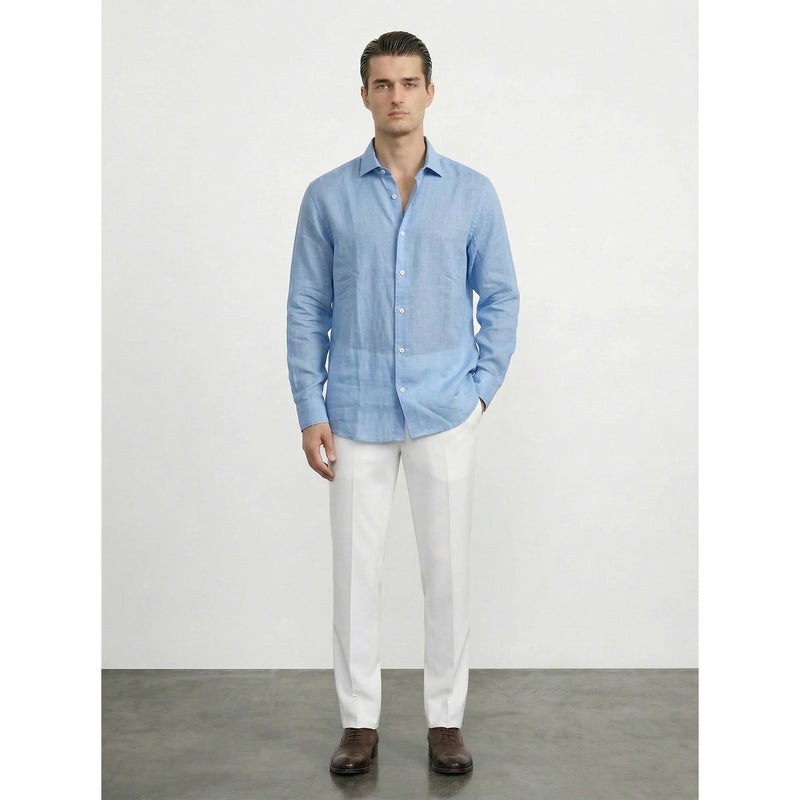 Sky Blue Irish Linen Oversized Shirt | Montivo Pakistan