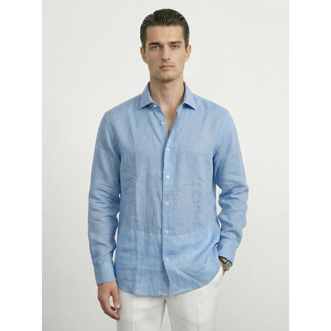 Sky Blue Irish Linen Oversized Shirt | Montivo Pakistan