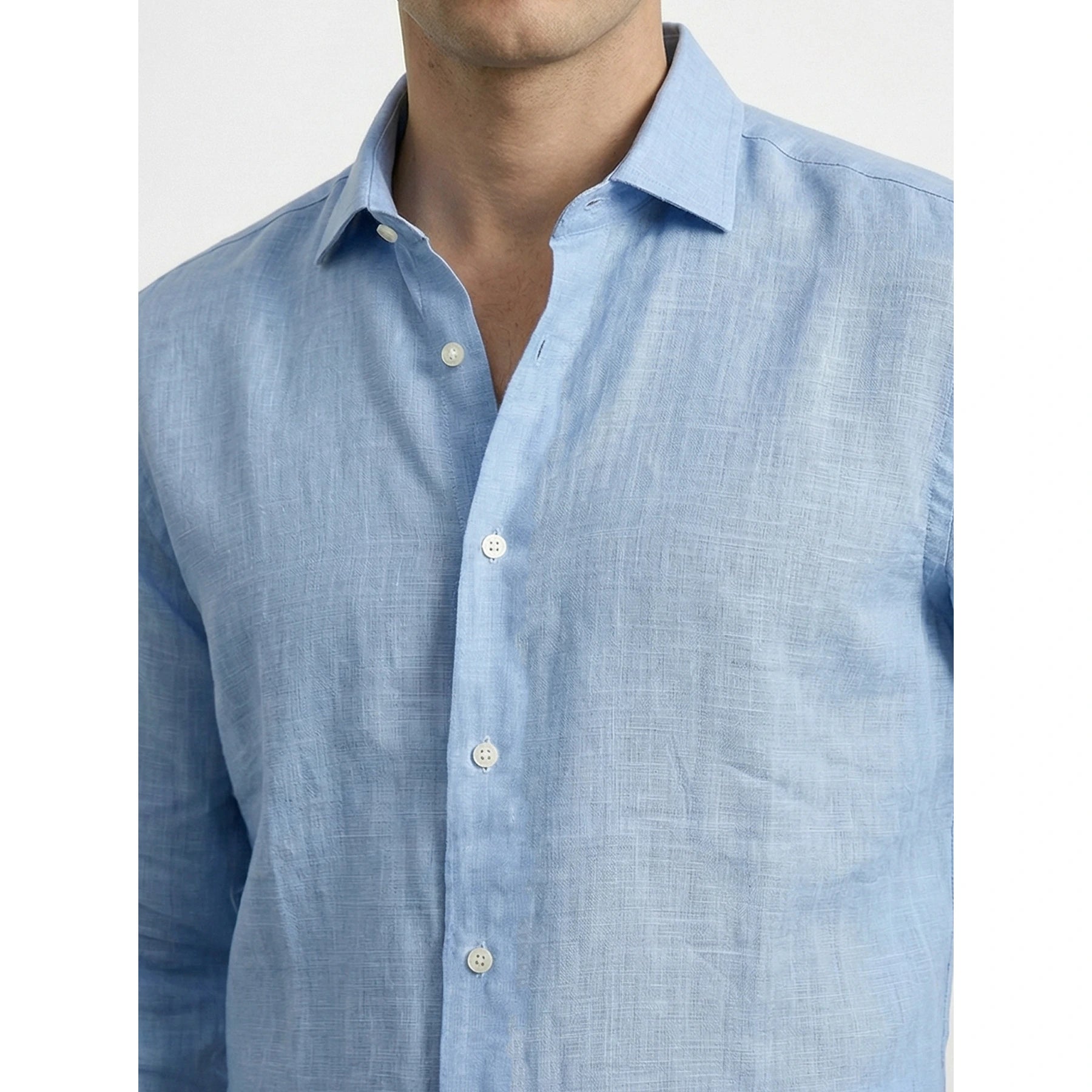 Sky Blue Irish Linen Oversized Shirt | Montivo Pakistan