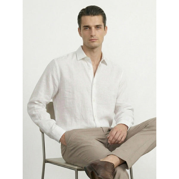 White Irish Linen Oversized Shirt | Montivo Pakistan