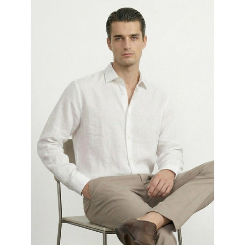 White Irish Linen Oversized Shirt | Montivo Pakistan