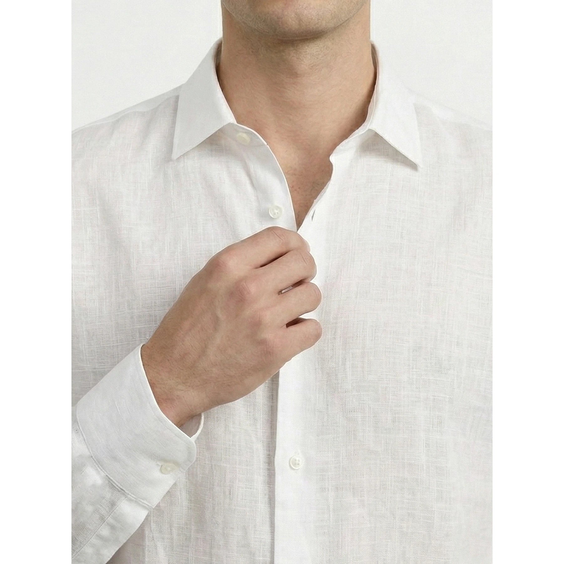 White Irish Linen Oversized Shirt | Montivo Pakistan