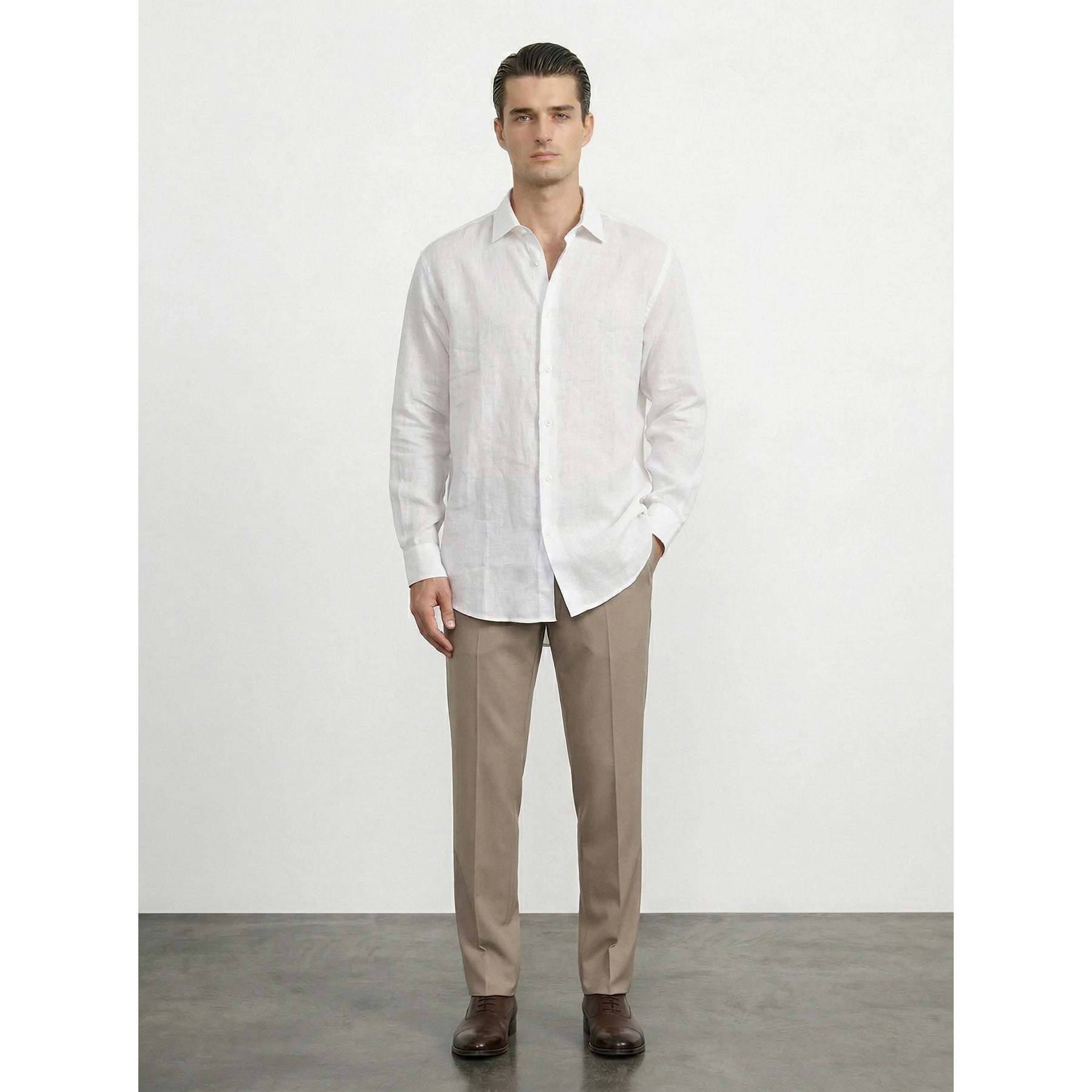 White Irish Linen Oversized Shirt | Montivo Pakistan