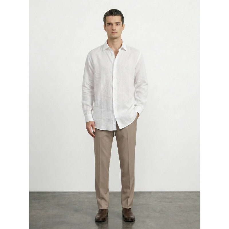 White Irish Linen Oversized Shirt | Montivo Pakistan