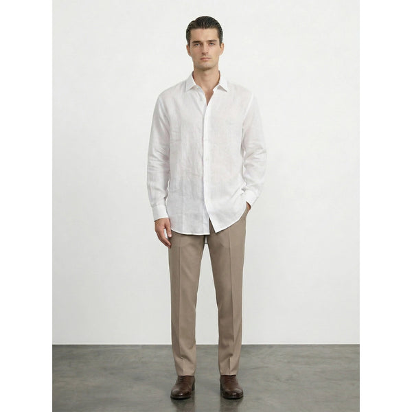 White Irish Linen Oversized Shirt | Montivo Pakistan