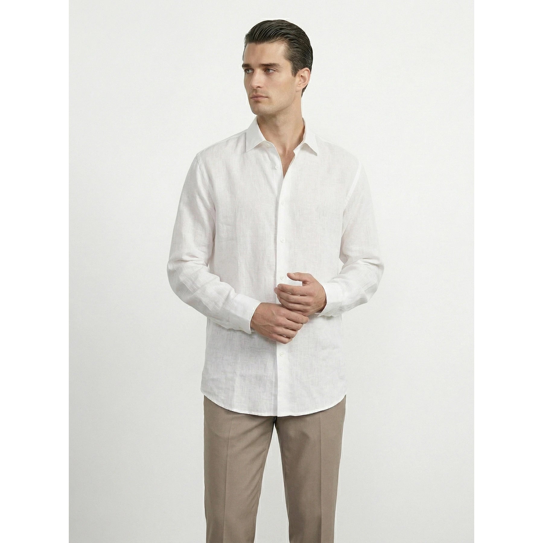 White Irish Linen Oversized Shirt | Montivo Pakistan