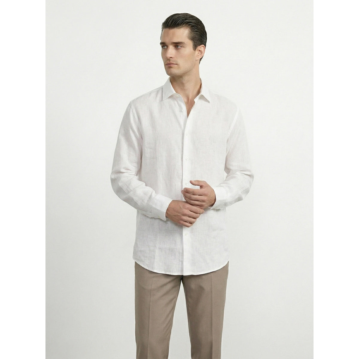 White Irish Linen Oversized Shirt | Montivo Pakistan