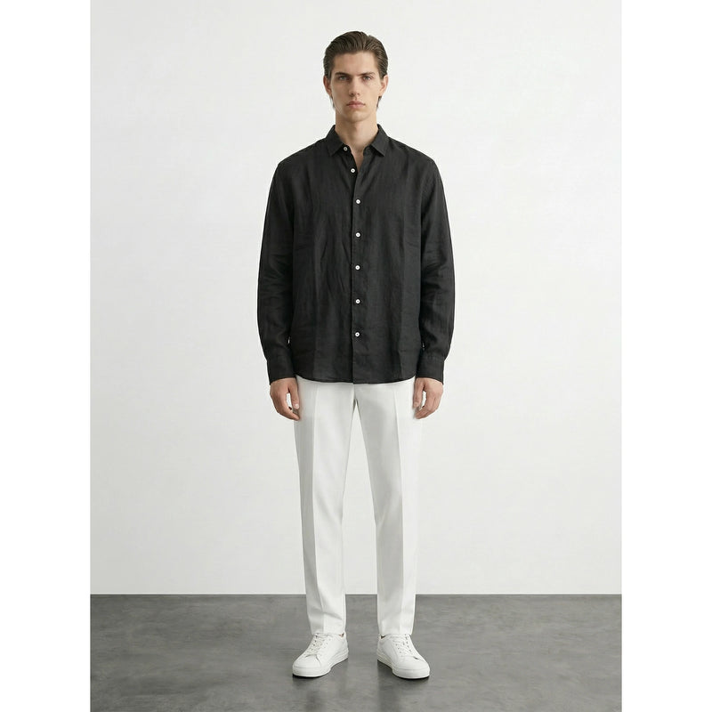 Black Linen Oversized Shirt | Montivo Pakistan