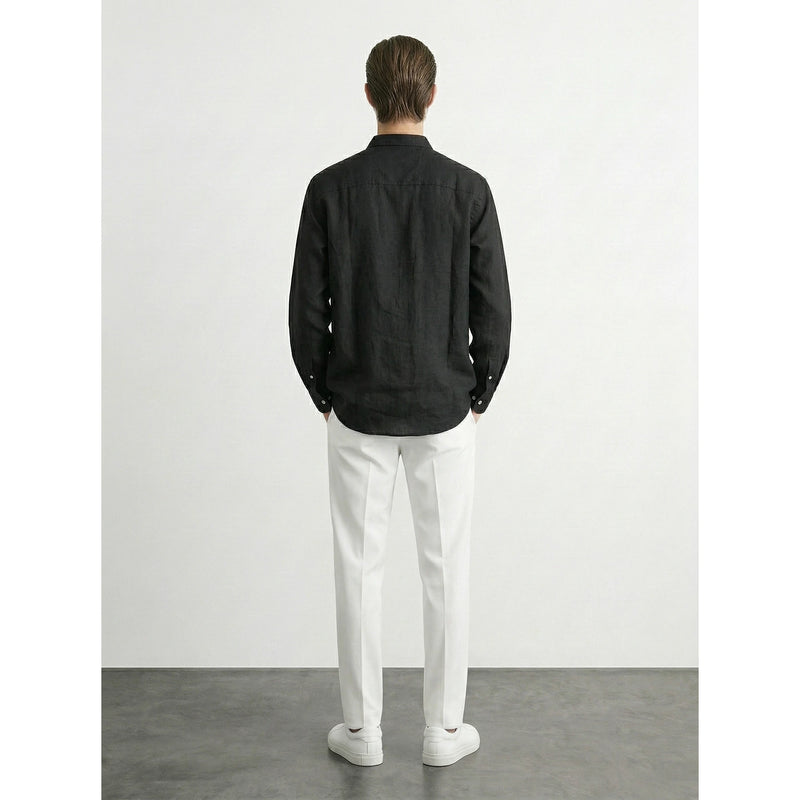 Black Linen Oversized Shirt | Montivo Pakistan