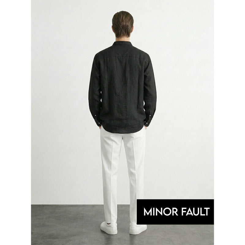 (Minor Fault) Black Linen Oversized Shirt | Montivo Pakistan