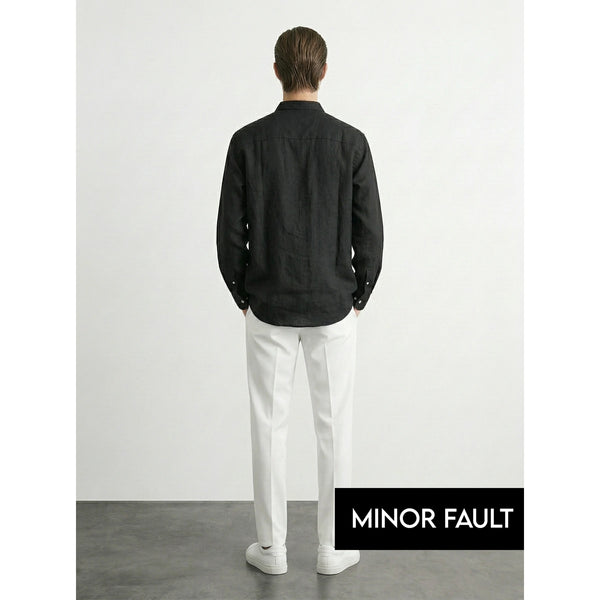 (Minor Fault) Black Linen Oversized Shirt | Montivo Pakistan