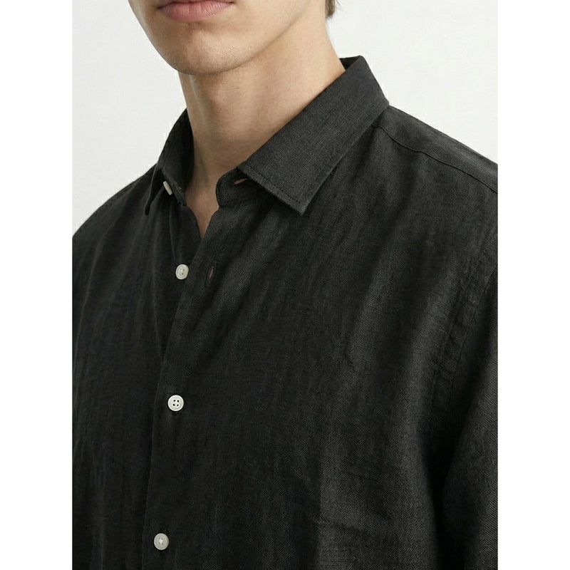 Black Linen Oversized Shirt | Montivo Pakistan