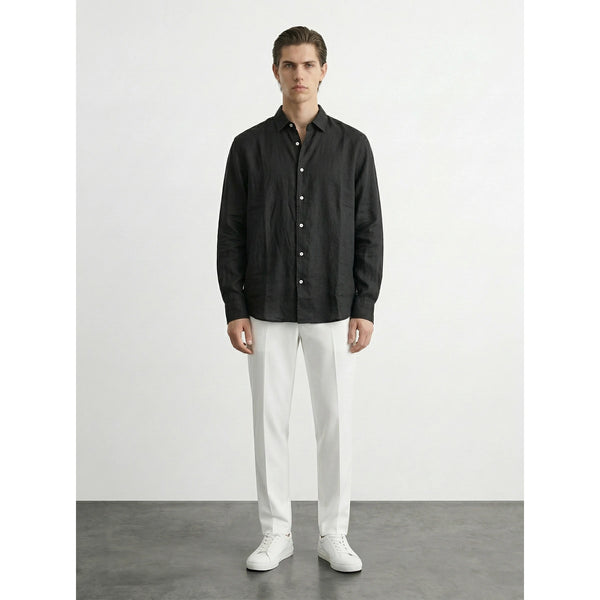 Black Linen Oversized Shirt | Montivo Pakistan