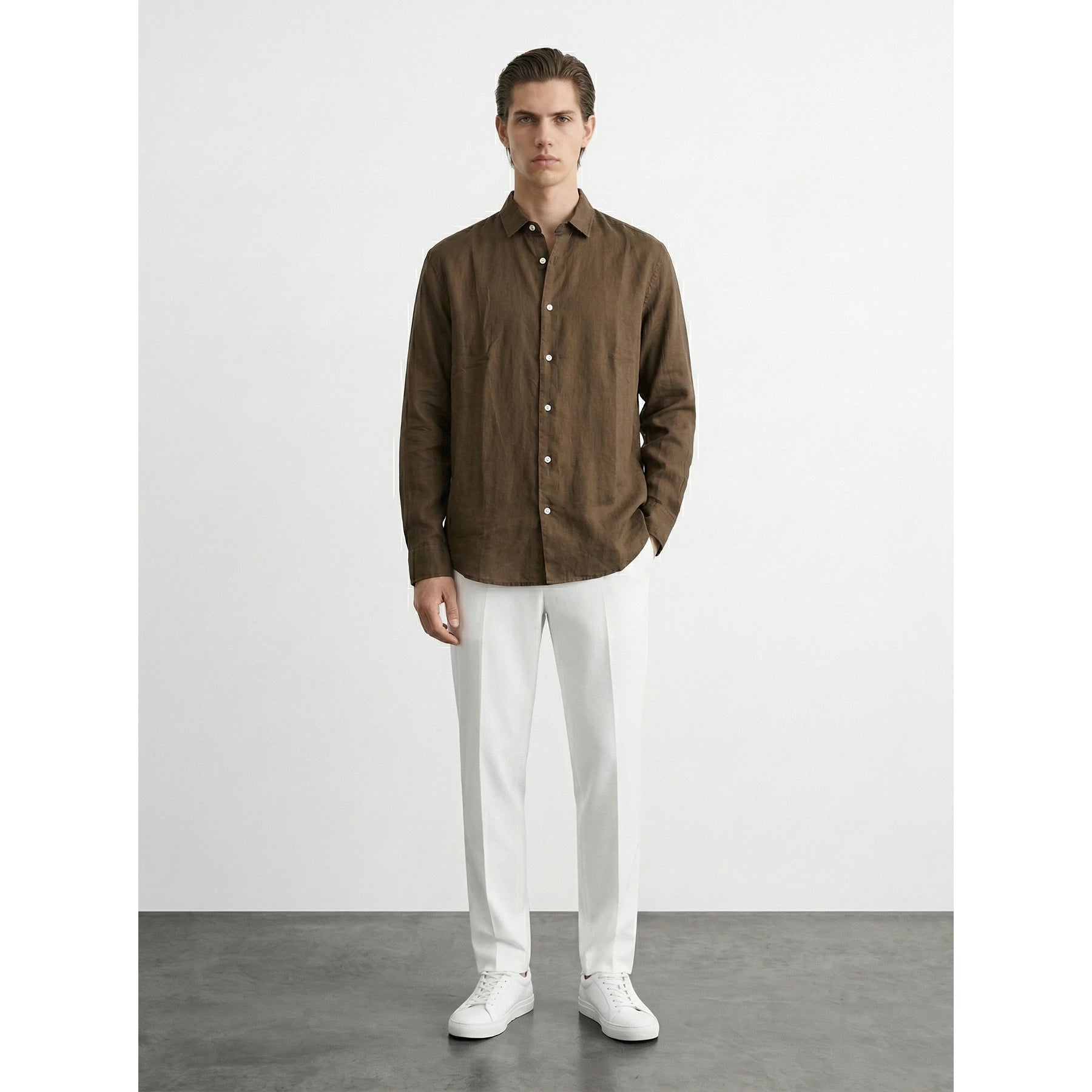 Brown Linen Oversized Shirt | Montivo Pakistan