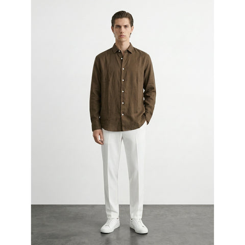 Brown Linen Oversized Shirt | Montivo Pakistan