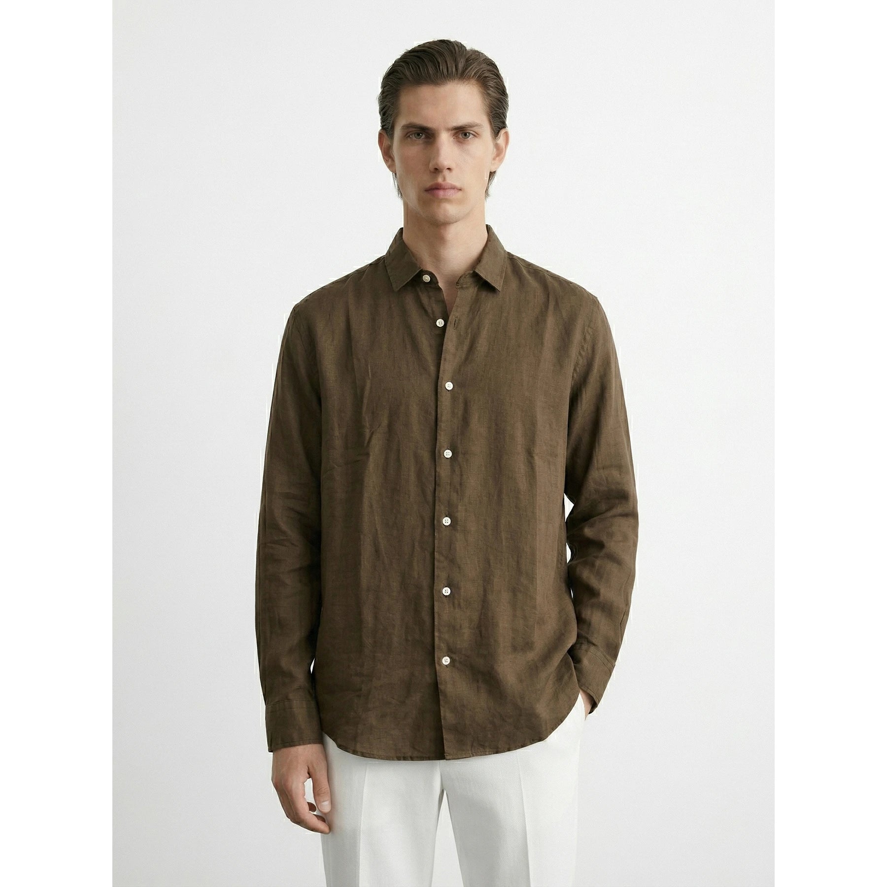 Brown Linen Oversized Shirt | Montivo Pakistan