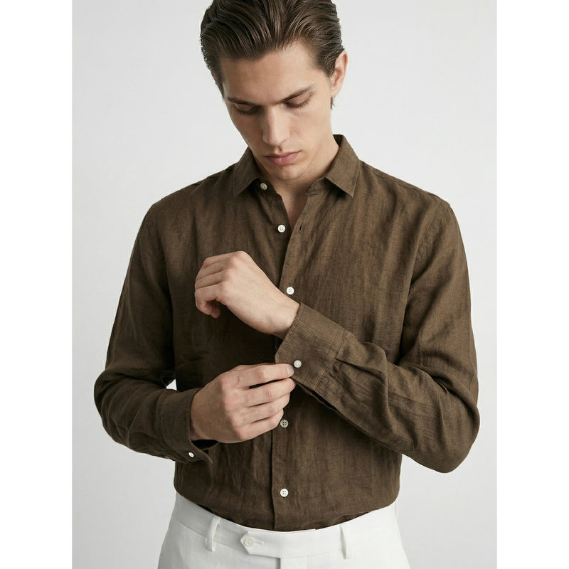 Brown Linen Oversized Shirt | Montivo Pakistan