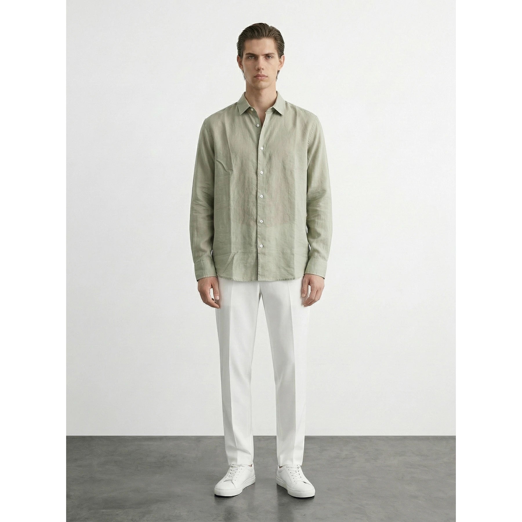 Light Green Linen Oversized Shirt | Montivo Pakistan