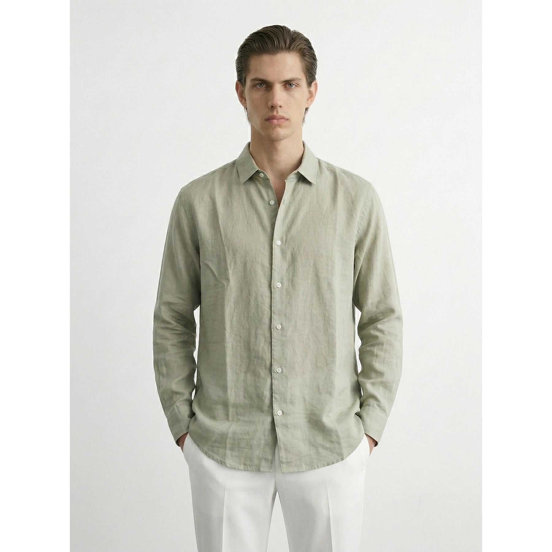 Light Green Linen Oversized Shirt | Montivo Pakistan