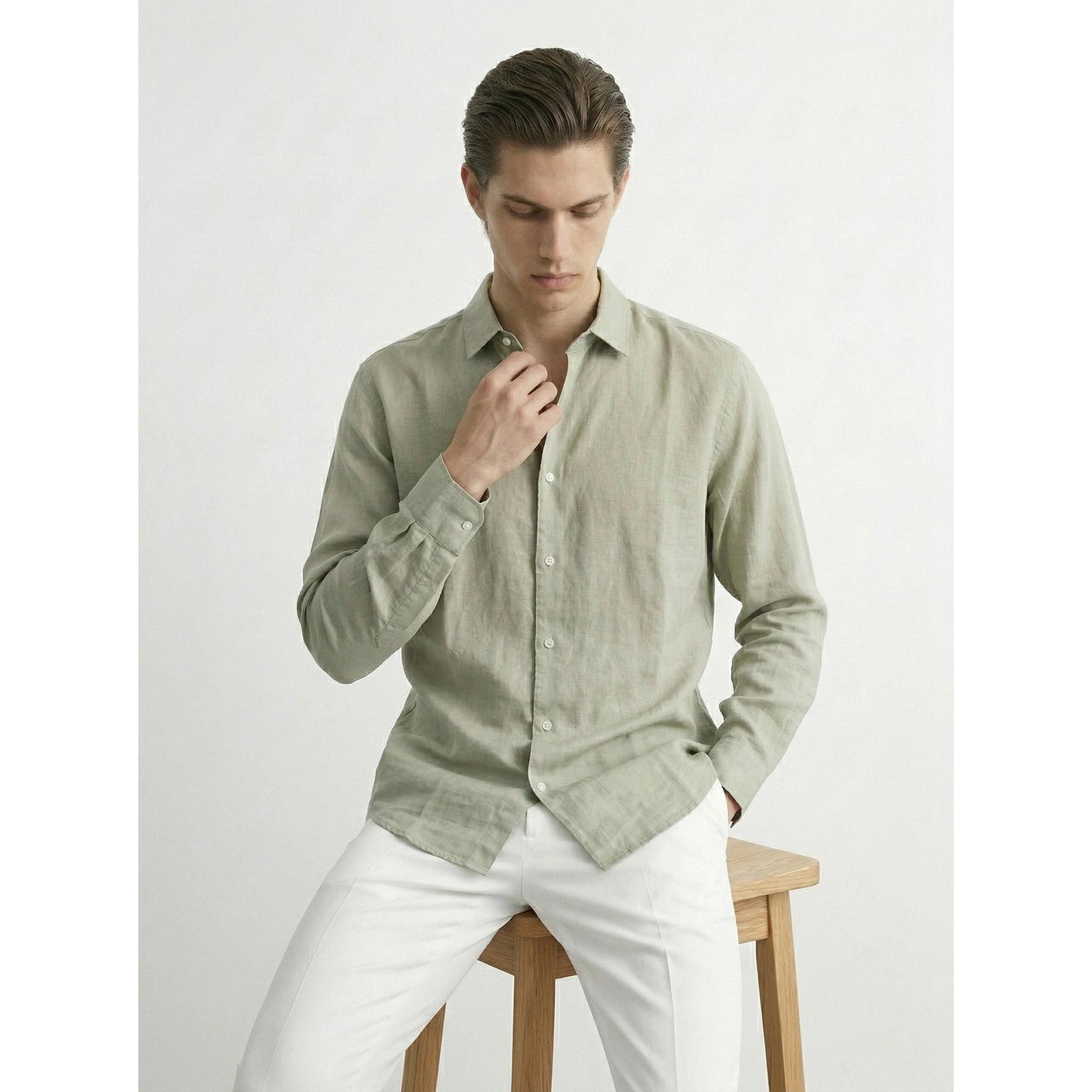 Light Green Linen Oversized Shirt | Montivo Pakistan