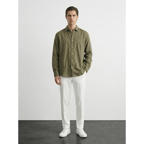 Olive Linen Oversized Shirt | Montivo Pakistan