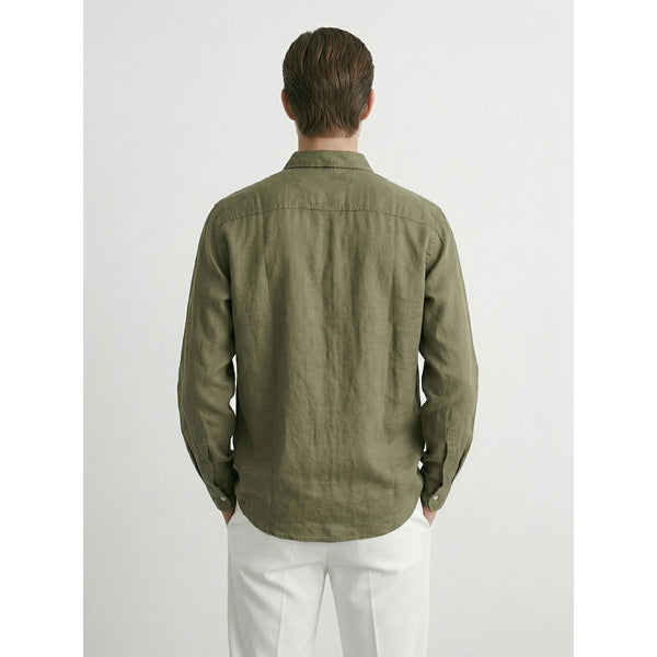 Olive Linen Oversized Shirt | Montivo Pakistan