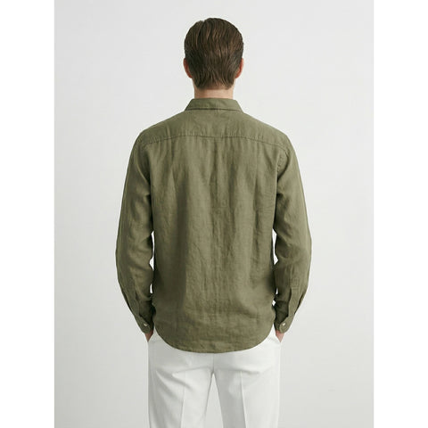 Olive Linen Oversized Shirt | Montivo Pakistan