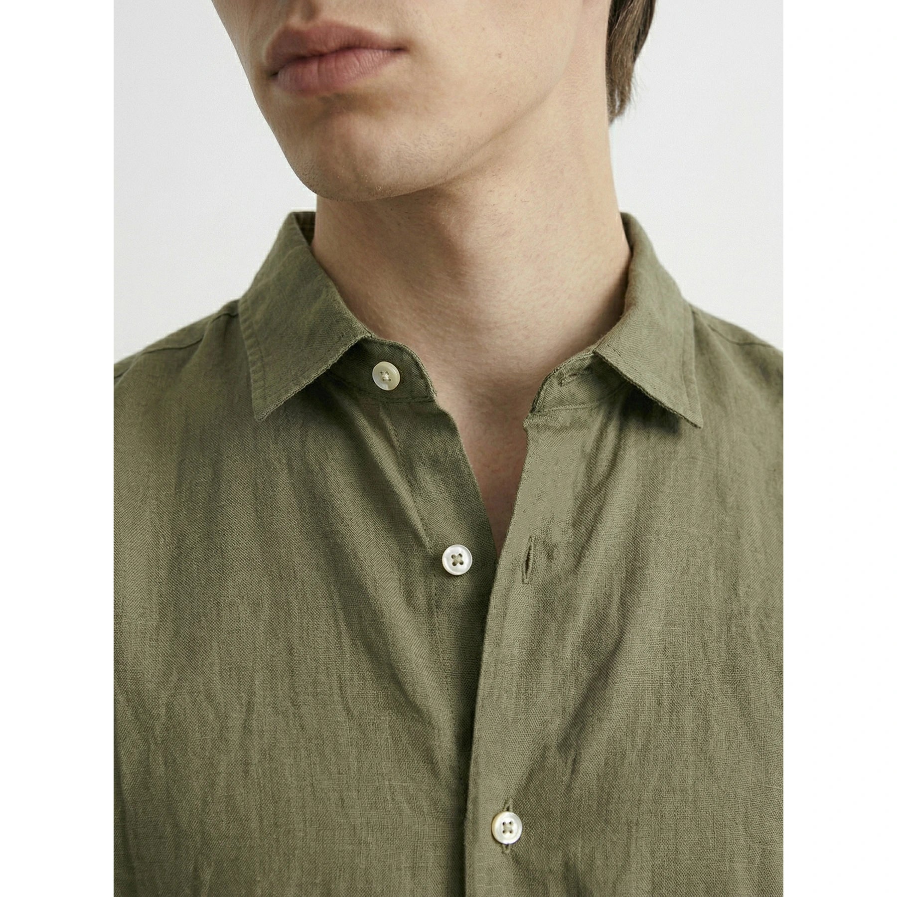 Olive Linen Oversized Shirt | Montivo Pakistan