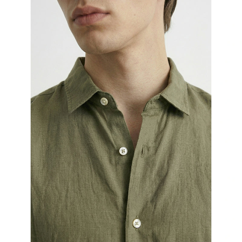 Olive Linen Oversized Shirt | Montivo Pakistan