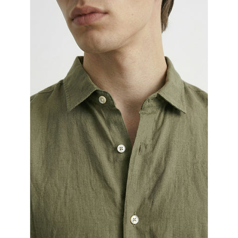 Olive Linen Oversized Shirt | Montivo Pakistan